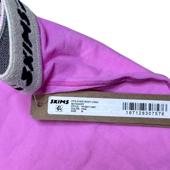 Skims Fits Everybody Logo Boyshort Underwear M Pink NWT - Picture 2 of 3